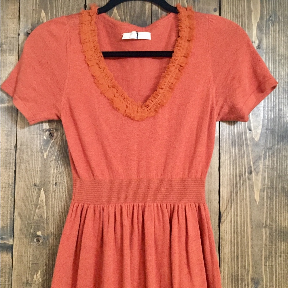 Anthro orange dress
